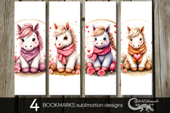 Valentine horse | 4 love bookmarks sublimation designs Product Image 1