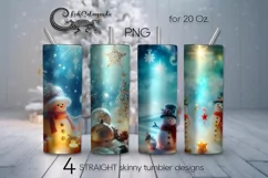 Snowman | Christmas Skinny tumbler sublimation design PLUS2 Product Image 1