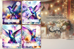 Hummingbird | fairy Money Card Flowers Sublimation Product Image 1