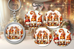 Autumn gnome | Fall Car coaster &amp; key chain designs, PL2 Product Image 1