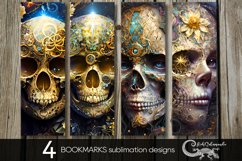 Skulls &amp; flowers | Halloween bookmarks sublimation design P2 Product Image 1