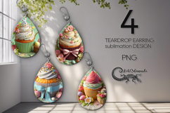 Easter cake | faith Sublimation Teardrop Earring design PL2 Product Image 1
