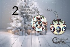 Vintage Christmas | xmas Round earring Sublimation designs 2 Product Image 1