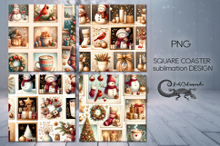 Christmas collage | square coaster sublimation designs PL2 Product Image 1