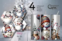Christmas snow with cocoa | 4 Watercolor tumbler designs Product Image 1