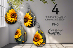 Autumn 3D flowers | 4 Fall Teardrop earring designs, PLUS2 Product Image 1