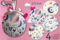 Valentine design | scandi round ornaments sublimation2 Product Image 1