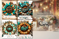 Western sunflowers | 4 American Money Card Sublimation P2 Product Image 1