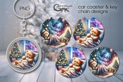 Sleeping baby | xmas Sublimation Car coaster &amp; key chain PL2 Product Image 1