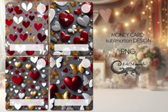 Valentine Card | 3d hearts Money Card Sublimation designs Product Image 1