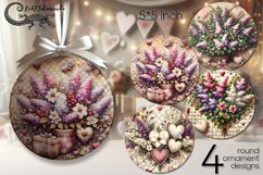 Lilac bush | 4 valentine round ornaments sublimation designs Product Image 1