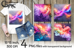 Abstract rainbow background | 4 PNG Sublimation designs P2 Product Image 1
