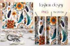 Boho painting | Hippie Skinny Tumbler sublimation design PL2 Product Image 1