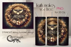 Jesus | Christian faith Skinny tumbler sublimation design P2 Product Image 1