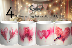 Love Hearts | 4 Valentine Sublimation Mug designs P2 Product Image 1