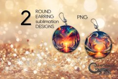 Fantasy landscape | 2 Round earring Sublimation designs P2 Product Image 1