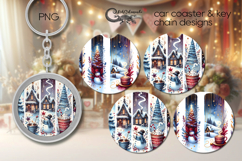 Christmas brushstroke | Car coaster &amp; key chain design P2 Product Image 1