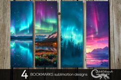 Northern lights | Xmas bookmarks sublimation design PL2 Product Image 1