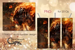 Fire tiger | animals skinny tumbler Sublimation designs PL2 Product Image 1