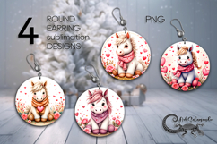 Valentine animals | horse Round Earring sublimation design P Product Image 1