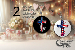 Patriotic USA flag | American Round earring designs PL2 Product Image 1