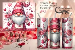 Valentine gnome | Love Skinny tumbler Sublimation PLUS2 Product Image 1