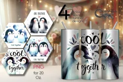 Valentine animals | cute penguin Skinny tumbler sublimation Product Image 1