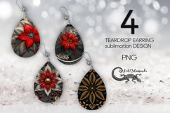 Embroidery flowers | Teardrop Earring sublimation design PL2 Product Image 1