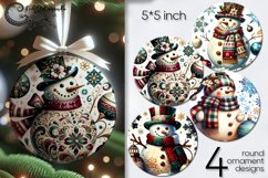 Vintage Christmas | 4 Xmas round ornaments sublimation PL2 Product Image 1