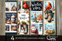 Xhristmas vibes | 4 winter Xmas bookmarks sublimation PL2 Product Image 1