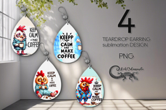 Morning coffee | Teardrop earring cartoon Sublimation PLUS2 Product Image 1
