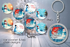 Xmas snowman card | Car coaster &amp; key chain sublimation PL2 Product Image 1