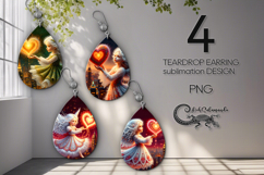 Love atmosphere | 4 teardrop earring Sublimation designs P2 Product Image 1
