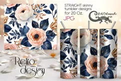 Watercolor Flower | Sublimation skinny tumbler design PLUS2 Product Image 1