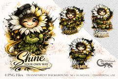 Western sunflowers | 4 art PNG Sublimation designs Product Image 1