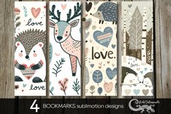 Valentine animals | scandi bookmarks sublimation design 2 Product Image 1