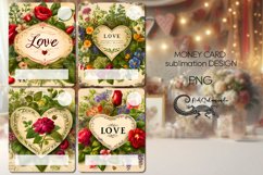 Valentine Card | 4 vintage Money Card Sublimation designs P2 Product Image 1