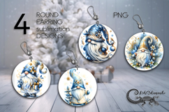 Christmas gnomes | xmas Round earrings sublimation design P2 Product Image 1
