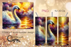 Swan | impressiomism skinny tumbler Sublimation design PLUS2 Product Image 1