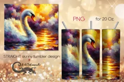Swan | impressiomism skinny tumbler Sublimation design PLUS2 Product Image 1