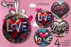 Valentine inscription | round ornaments sublimation designs2 Product Image 1