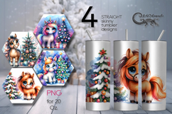 Christmas horse | funny Skinny tumbler sublimation design P2 Product Image 1
