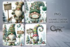 Christmas gnome | 4 xmas square coaster sublimation PLUS2 Product Image 1