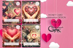 Valentine vintage | 4 love Money Card Sublimation design Product Image 1