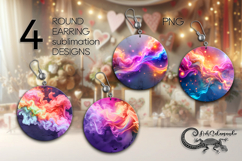 Abstract rainbow background | 4 Round earring Sublimation P2 Product Image 1