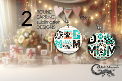 Dogs mom | 2 pets Round earring sublimation designs PL2 Product Image 1