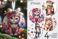 Boho animals | 4 Round ornament sublimation designs PLUS2 Product Image 1