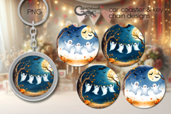 Cute ghost | Halloween Car coaster &amp; key chain design P2 Product Image 1