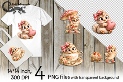 Funny chicken | 4 cute PNG Sublimation designs Product Image 1