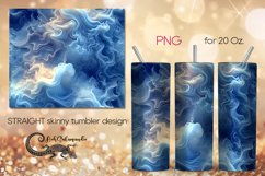 Abstract blue design | Marble Straight Skinny Tumbler PLUS2 Product Image 1